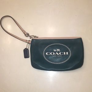 Green coach wristlet
